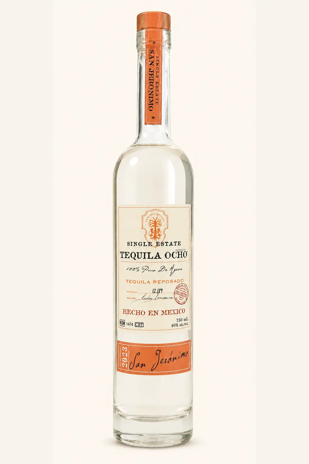 Tequila Ocho Reposado 2023 San Jerónimo official product bottle